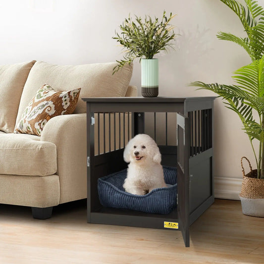 Hign-concerned Solid Wood Dog Crate End Table Kennel