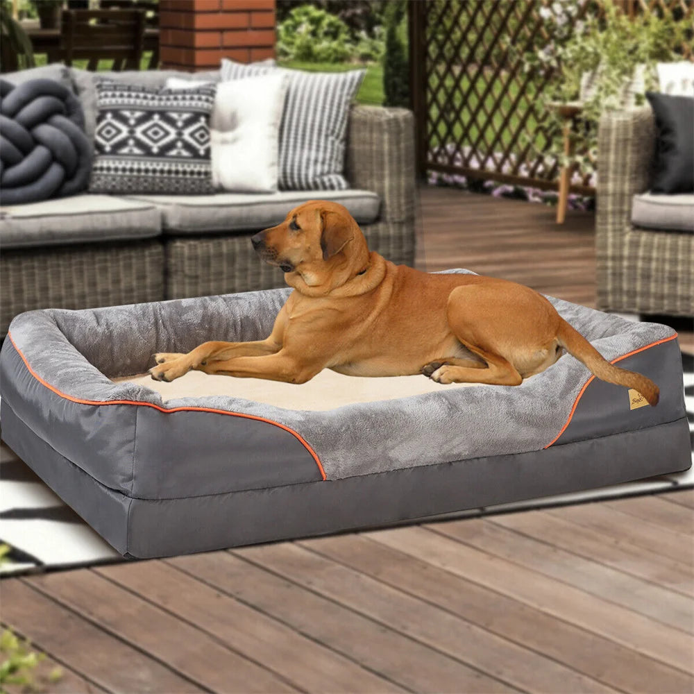 Borwart Orthopedic Memory Foam Dog Bed Sofa Couch Waterproof