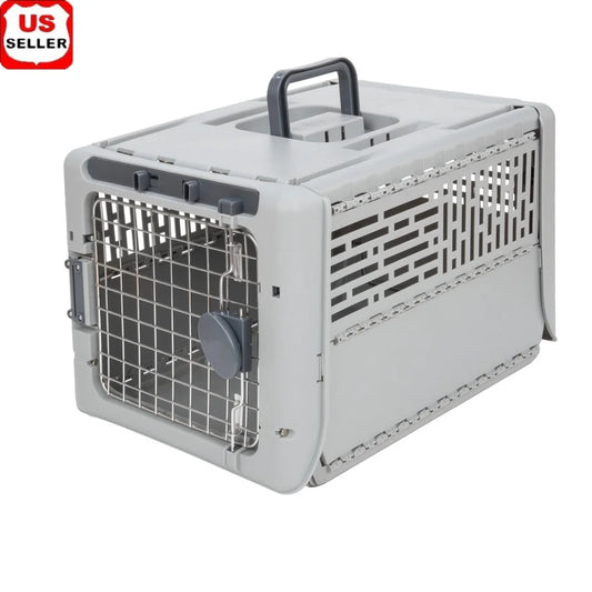 XMSJ Collapsible Plastic Dog Kennel Portable Pet Carrier