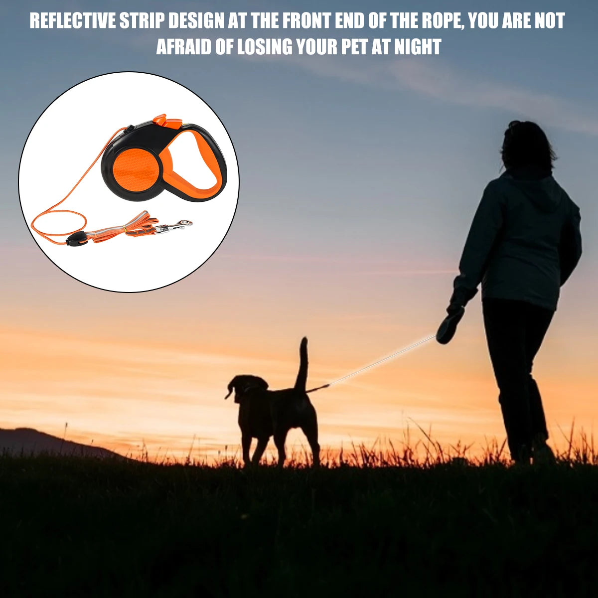 Willstar Retractable Dog Leash Heavy Duty Reflective Tape
