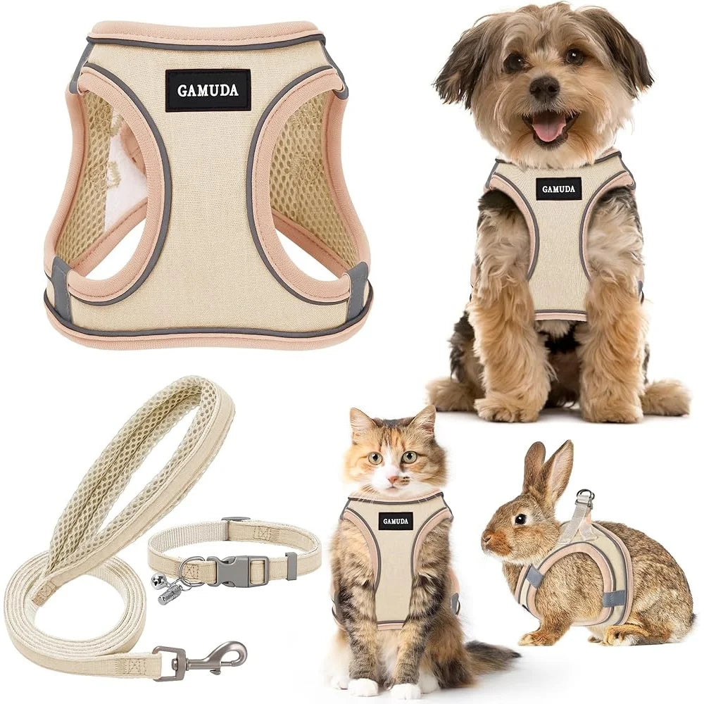Fujian No Pull Step-In Pet Harness Leash Collar Set