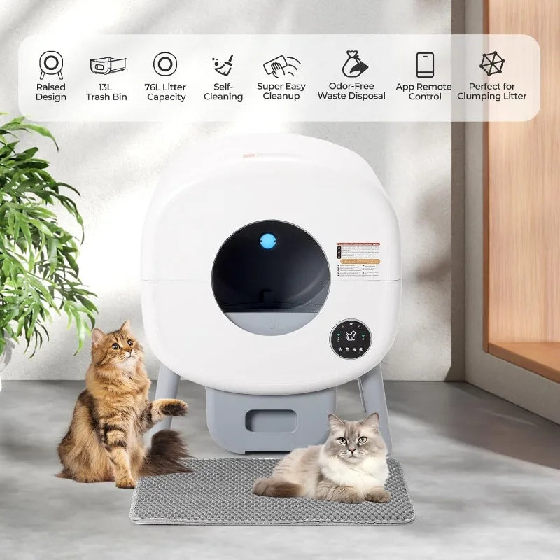Lunapurr Self Cleaning Litter Box for Multi Cat Odorless