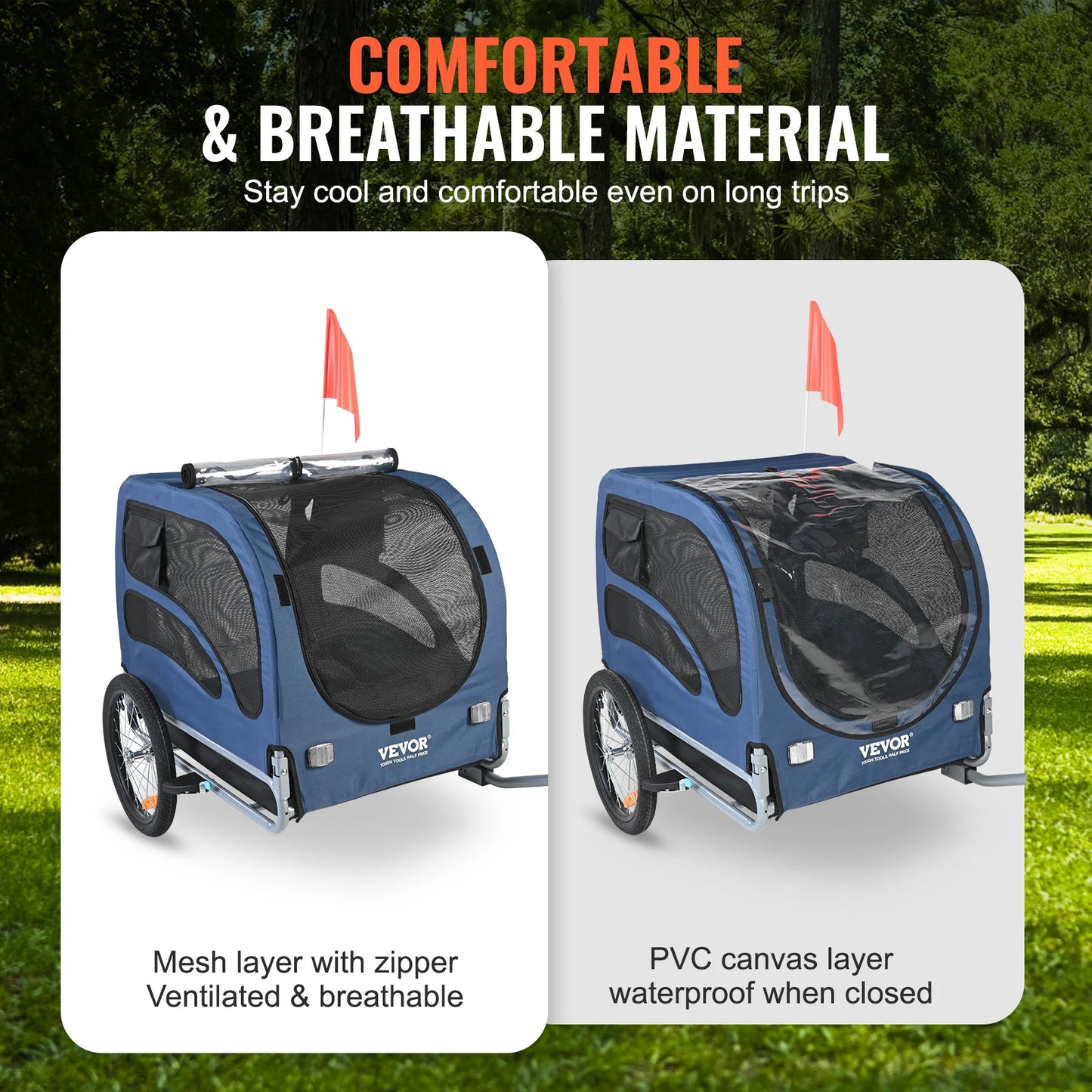SucceBuy Pet Bicycle Trailer for Dogs 100 Lb Capacity