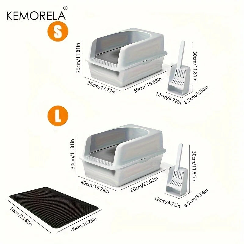 Feature Stainless Steel Litter Box With Mat Lid And Spade