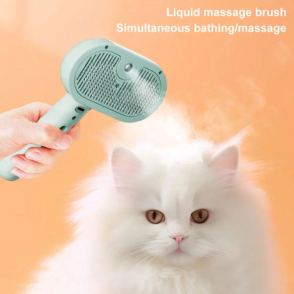 Shunmaii Three In 1 Cat Steam Brush For Grooming Cats