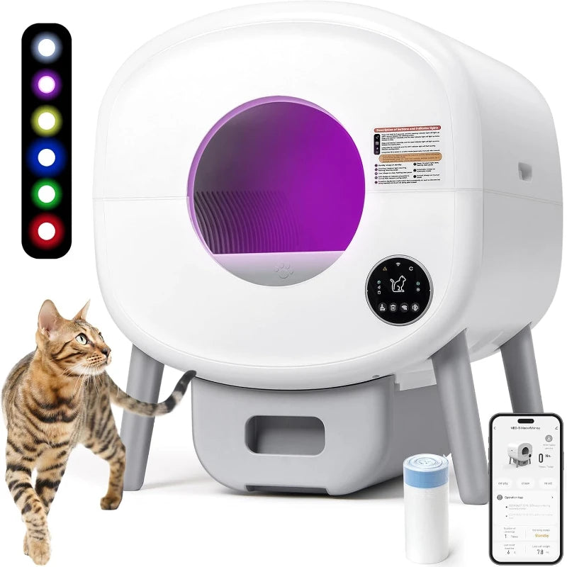 Lunapurr Self Cleaning Litter Box for Multi Cat Odorless