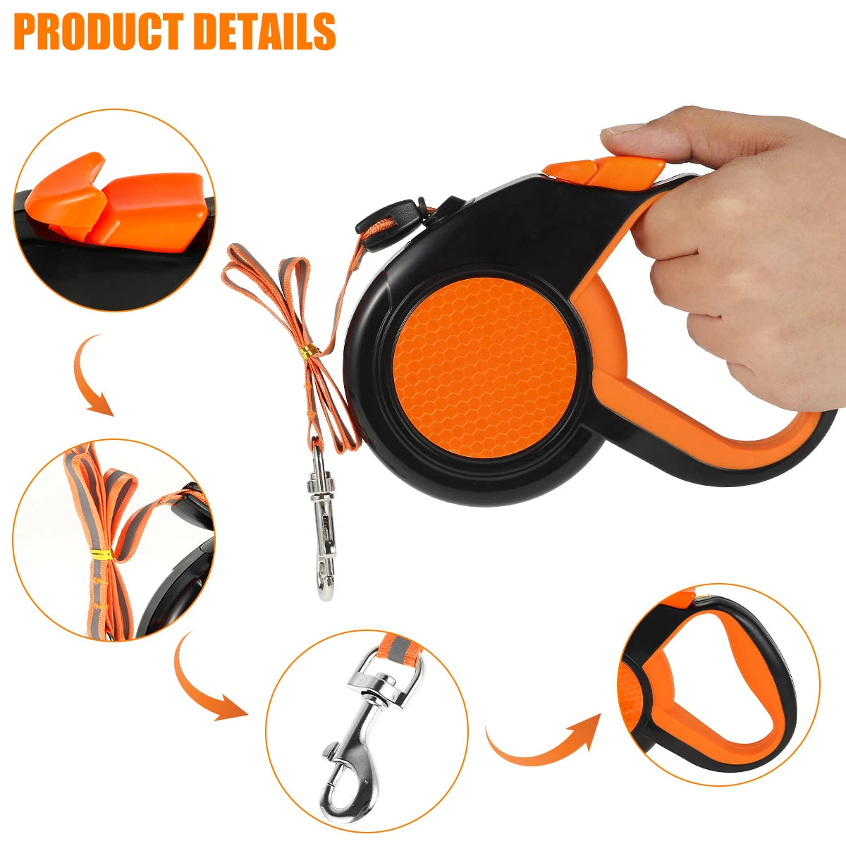 Willstar Retractable Dog Leash Heavy Duty Reflective Tape