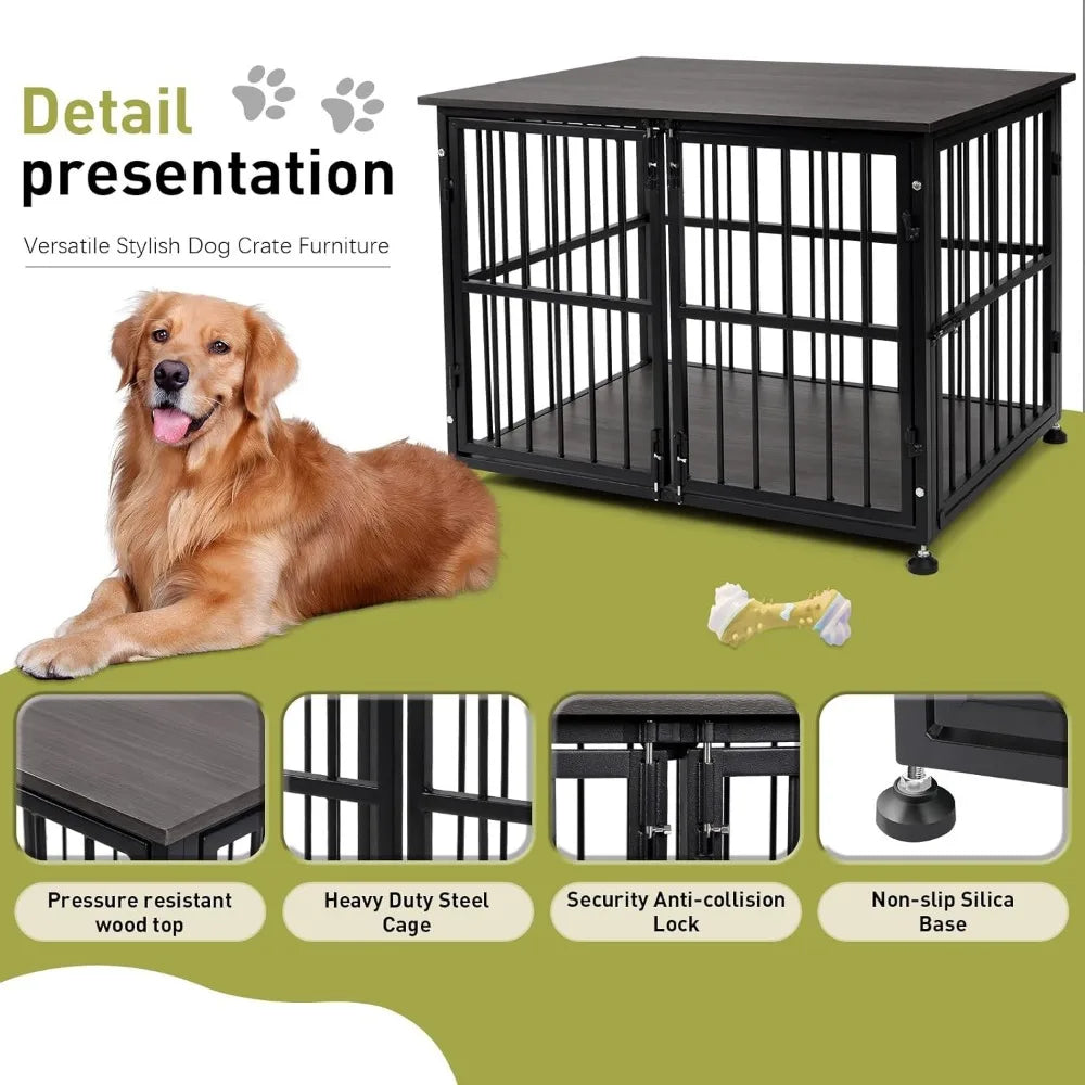 Hign-Concerned Dog Crate Furniture End Table Indoor Foldable