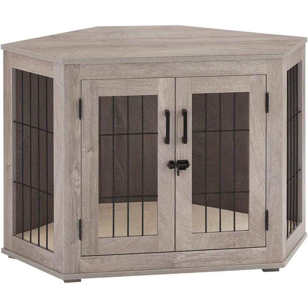 Gap Corner Dog Crate End Table With Cushion For Dogs