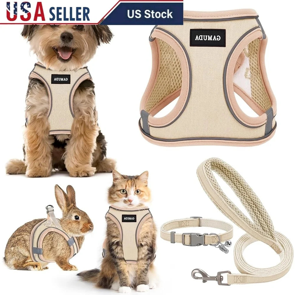 Fujian No Pull Step-In Pet Harness Leash Collar Set