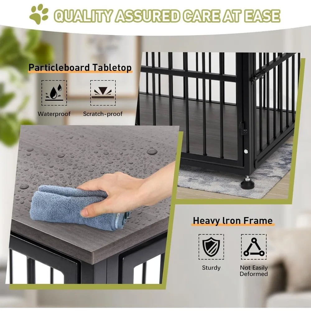 Hign-Concerned Dog Crate Furniture End Table Indoor Foldable