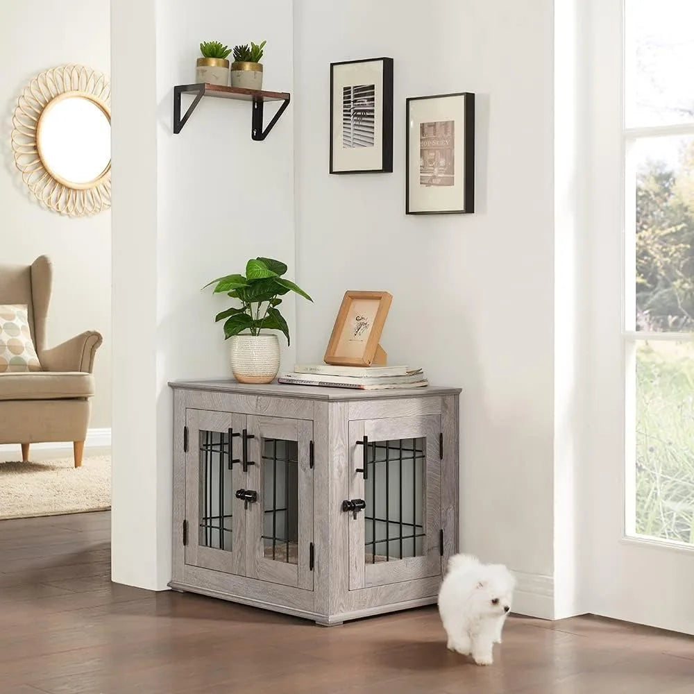 Hign-concerned Furniture Style Dog Crate End Table Doors