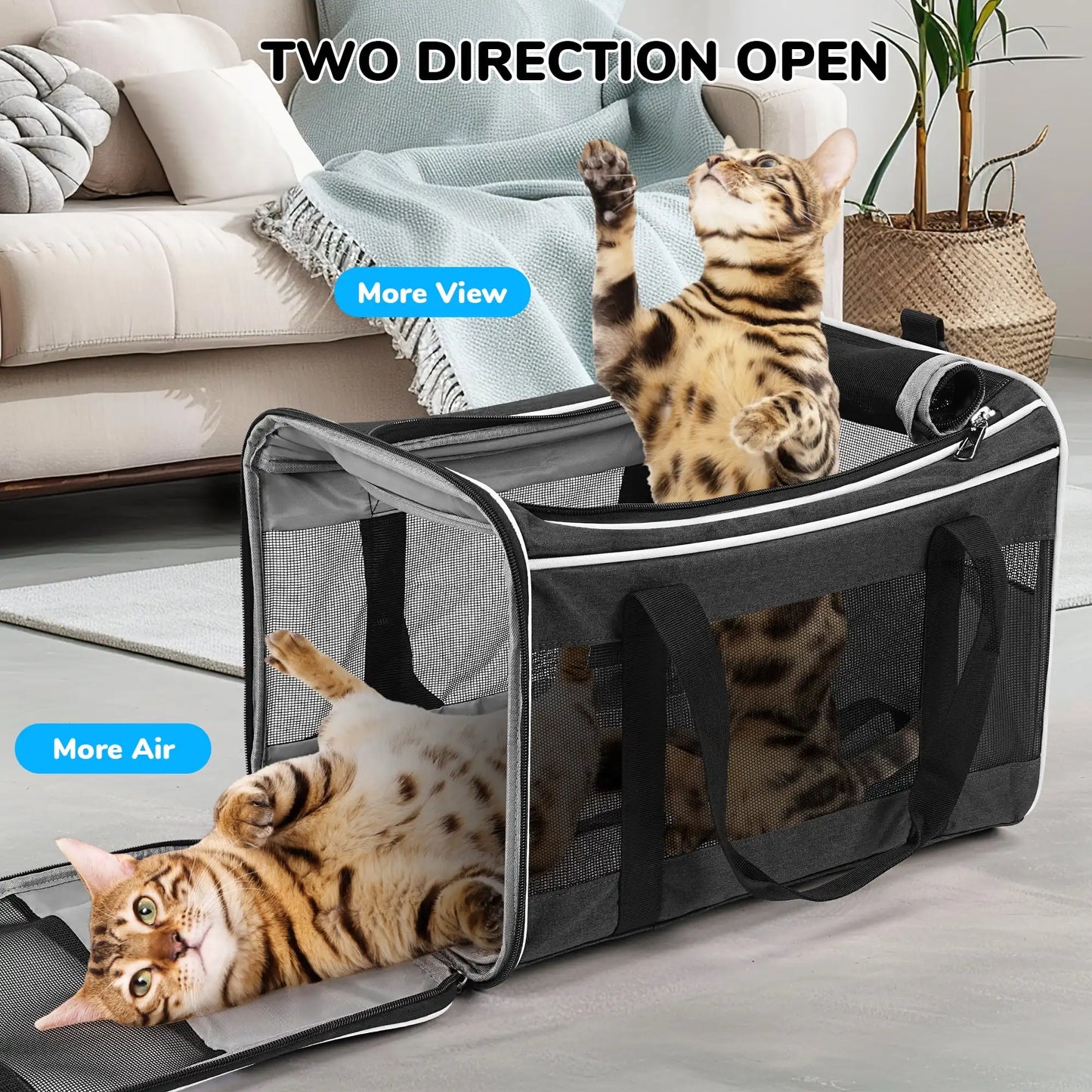 XMSJ Pet Carrier With Wheels For Dogs And Cats Travel