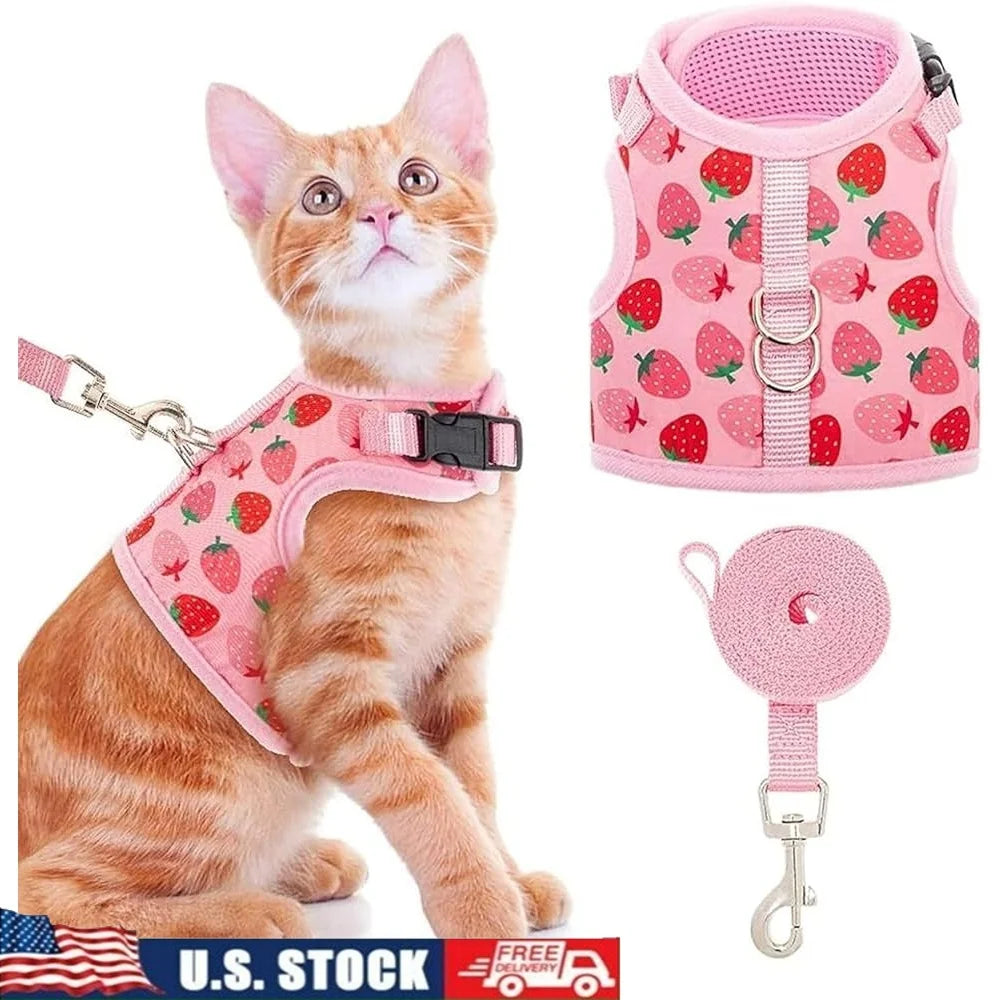 Fujian Escape Proof Cat Harness With Leash Breathable Mesh