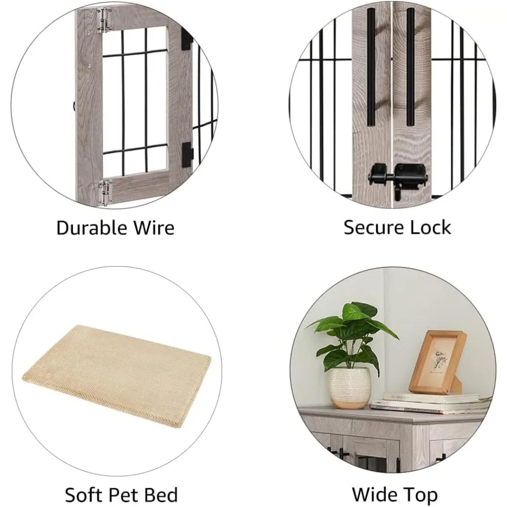 Hign-concerned Furniture Style Dog Crate End Table Doors