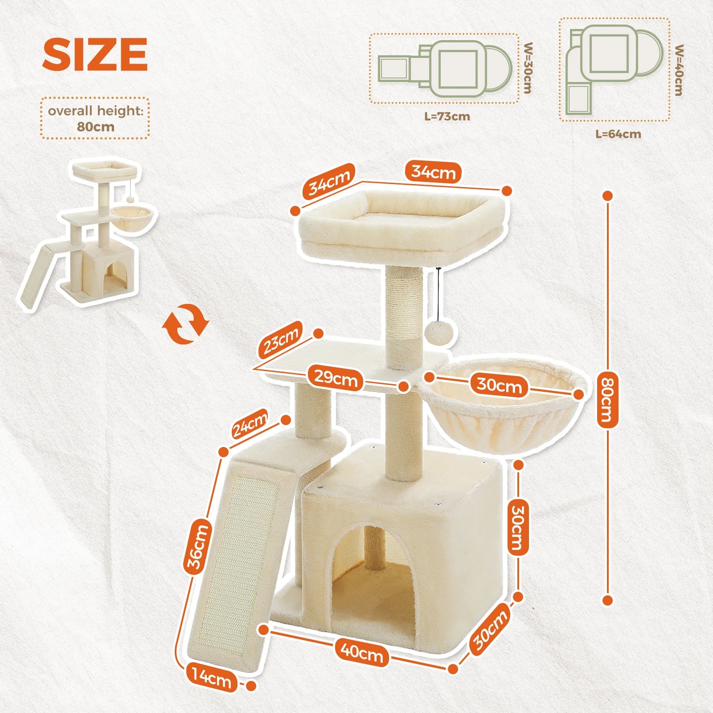 PAWZ Road Cat Tree Tower For Indoor Cats Two Styles