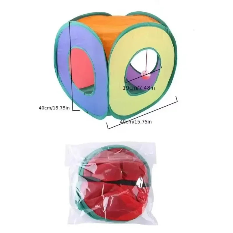 Guangdong Foldable Cat Tunnel Cube Tent Toy For Kitten Play