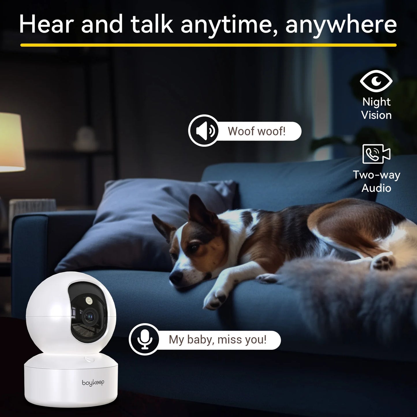 BoyKeep 2K Smart Camera WiFi Surveillance Night Vision