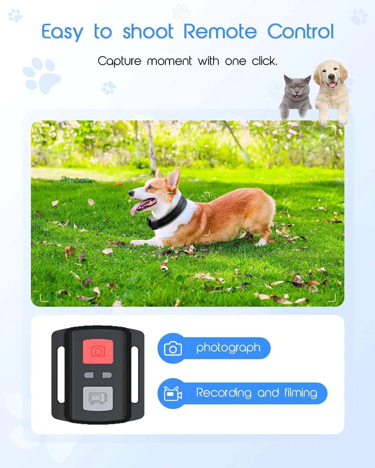 XMSJ 4K Cat Collar Camera with HD WiFi and 64GB Card