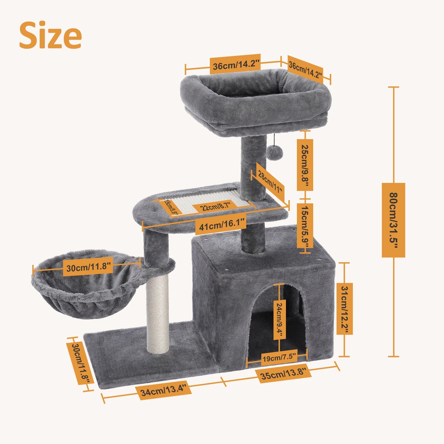 PAWZ Road Cat Tree Tower For Indoor Cats Two Styles