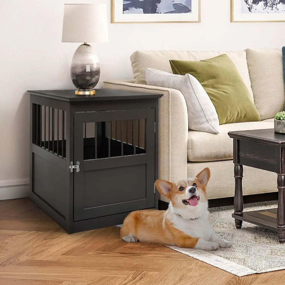 Hign-concerned Solid Wood Dog Crate End Table Kennel
