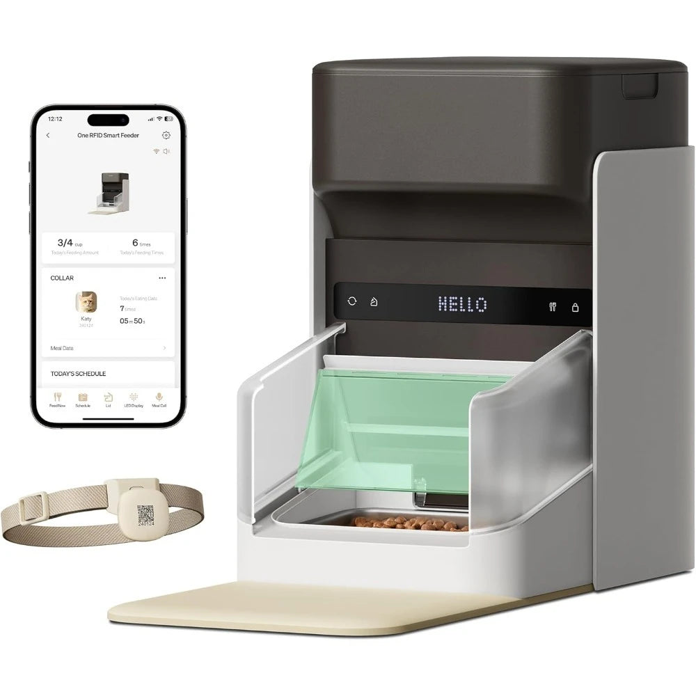 Hign-concerned Automatic Cat Feeder with App Control and Light Tag