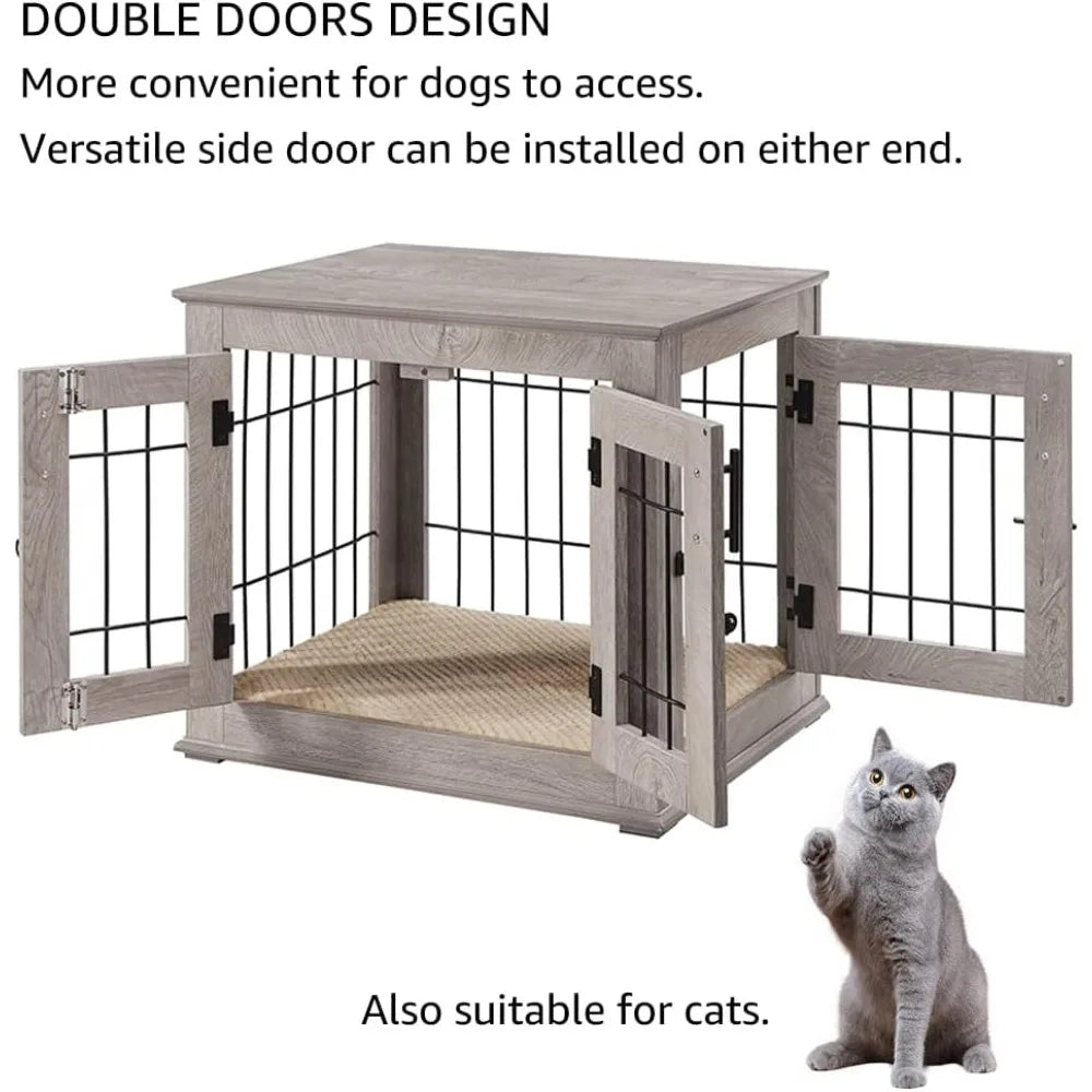 Hign-concerned Furniture Style Dog Crate End Table Doors