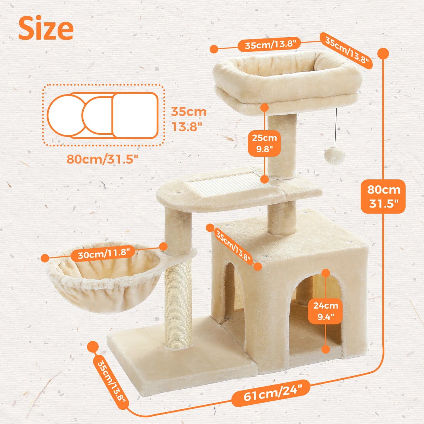 PAWZ Road Cat Tree Tower For Indoor Cats Two Styles