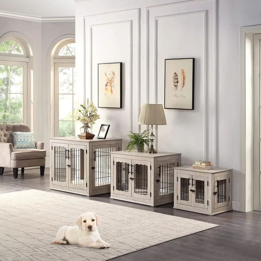 Hign-concerned Furniture Style Dog Crate End Table Doors