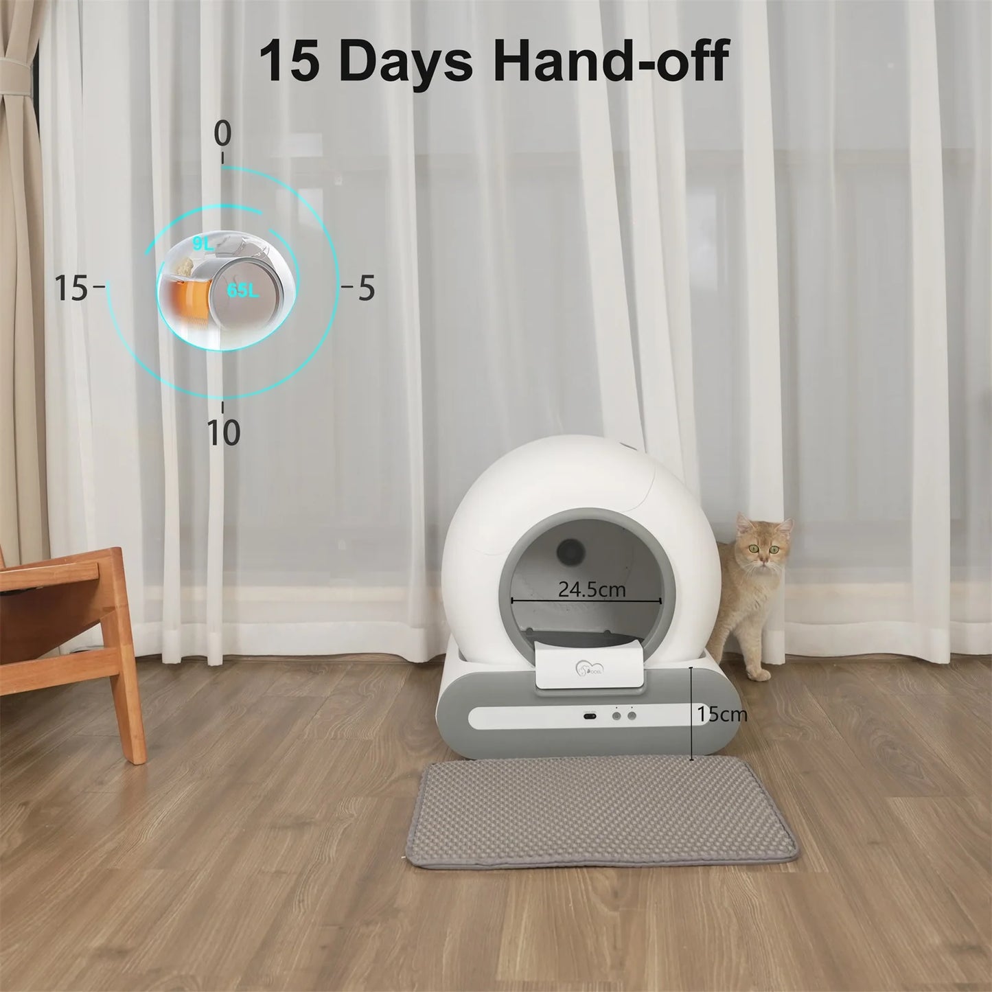 DOEL Automatic Cat Litter Box With App Control And Mat