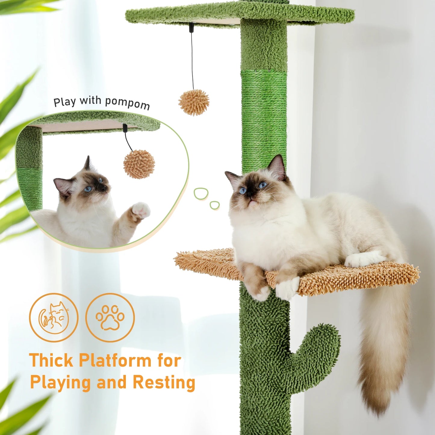 PAWZ Road Cat Tree 5 Tier Floor To Ceiling Climbing Tower