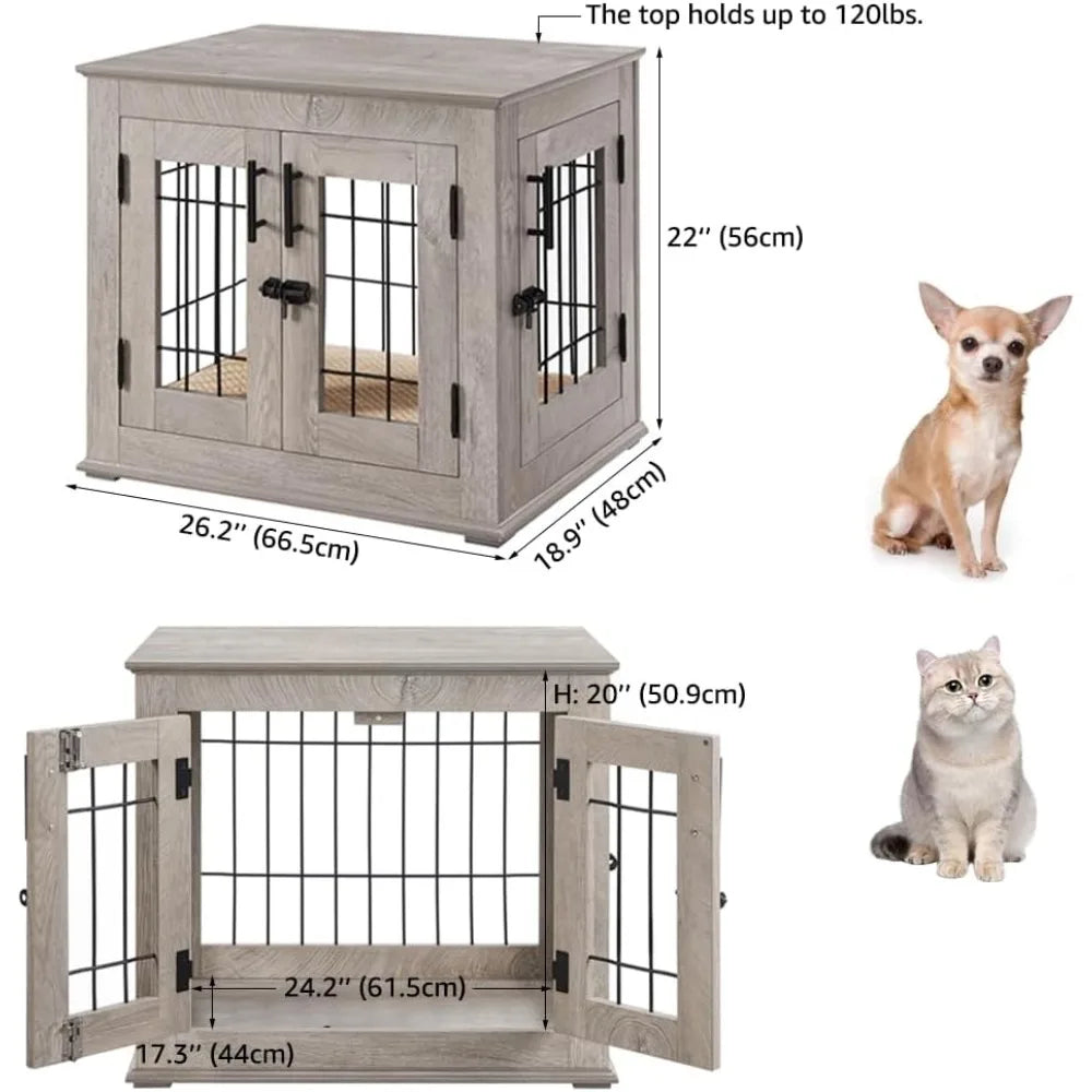 Hign-concerned Furniture Style Dog Crate End Table Doors