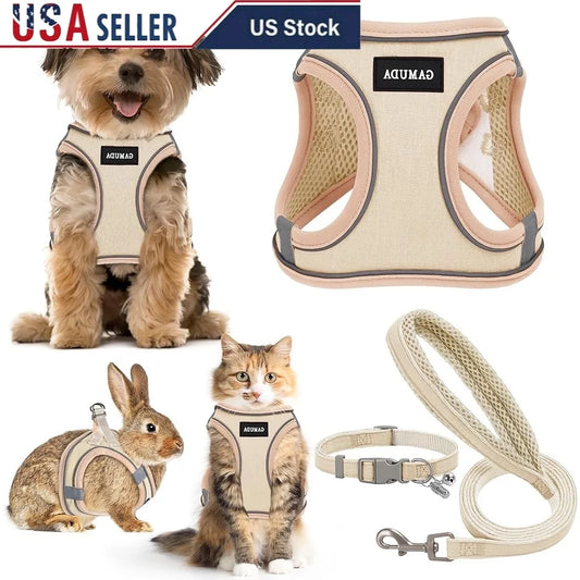 Fujian No Pull Step-In Pet Harness Leash Collar Set