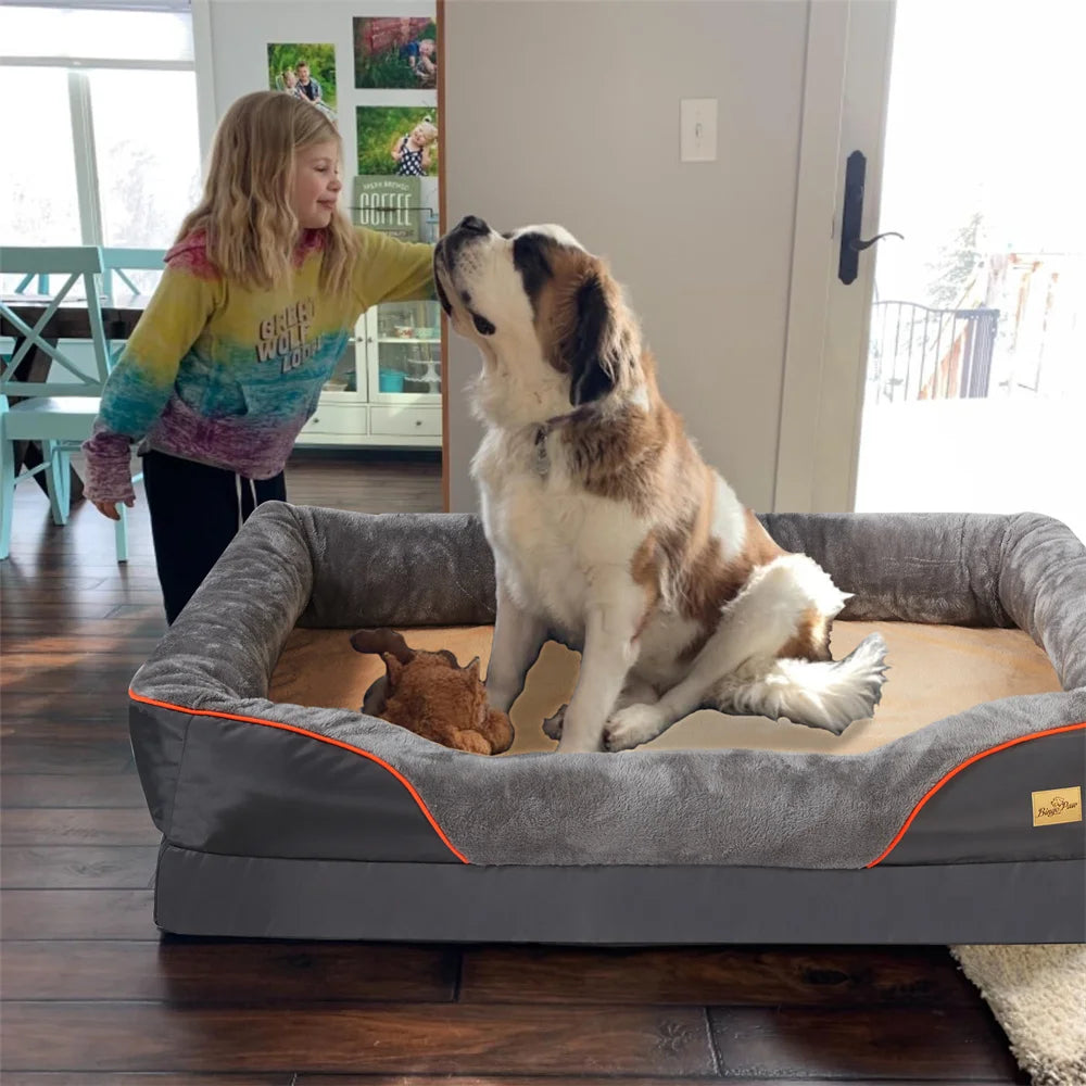 Borwart Orthopedic Memory Foam Dog Bed Sofa Couch Waterproof