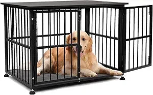 Hign-Concerned Dog Crate Furniture End Table Indoor Foldable