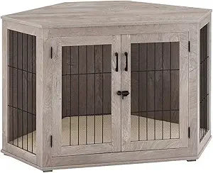 Gap Corner Dog Crate End Table With Cushion For Dogs